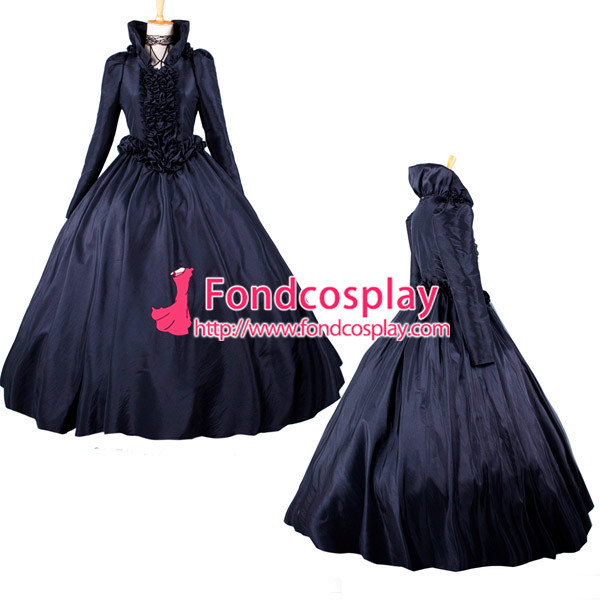 Elegant Gothic Lolita Punk Victorian Dress Black Cloak Ball Medieval Gown Cosplay Costume Custom-Made[G1054]