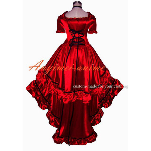 Red Satin Chobits Chii Dress Cosplay Costume Tailor-Made[G308]