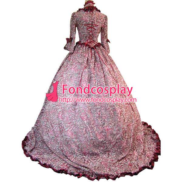 Gothic Lolita Punk Medieval Gown Red Figure Long Evening Dress Jacket Tailor-Made[CK1430]