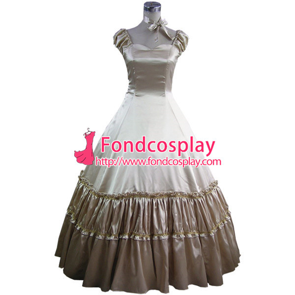 Gothic Lolita Punk Medieval Gown Champagne Ball Long Dress Evening Dress Tailor-Made[CK1443]