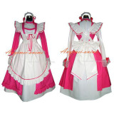 Sexy Sissy Maid Pvc Dress Hot Pink-White Lockable Uniform Cosplay Costume Tailor-Made[G329]