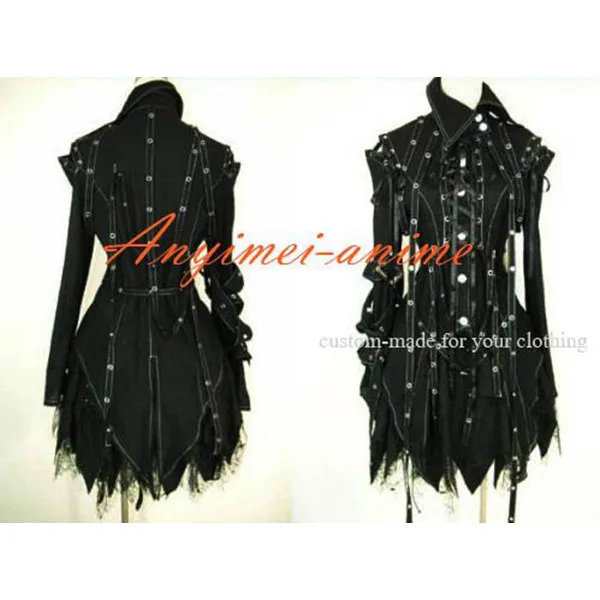Gothic Lolita Punk Fashion Black Jacket Coat Dress Cosplay Costume Tailor-Made[CK1142]