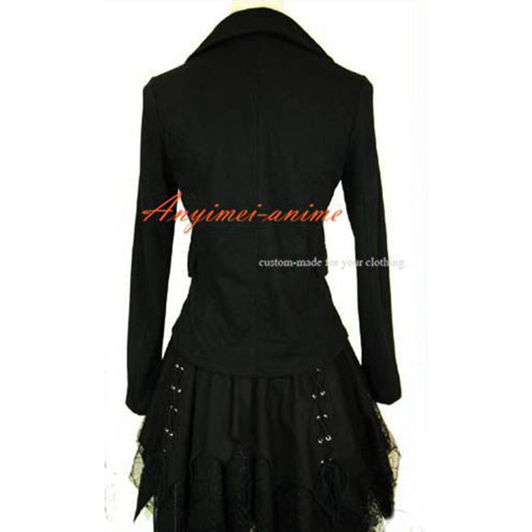 Gothic Lolita Punk Fashion Black Jacket Coat Dress Cosplay Costume Tailor-Made[CK1141]