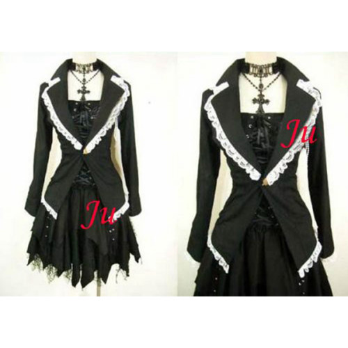 Gothic Lolita Punk Fashion Jacket Dress Cosplay Costume Tailor-Made[CK320]