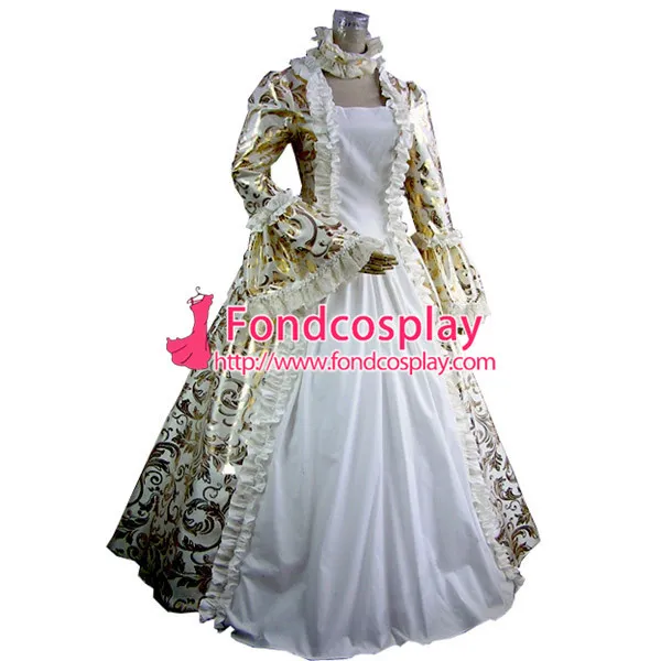 Gothic Lolita Punk Medieval Gown Golden Ball Long Evening Dress Jacket Tailor-Made[CK1388]
