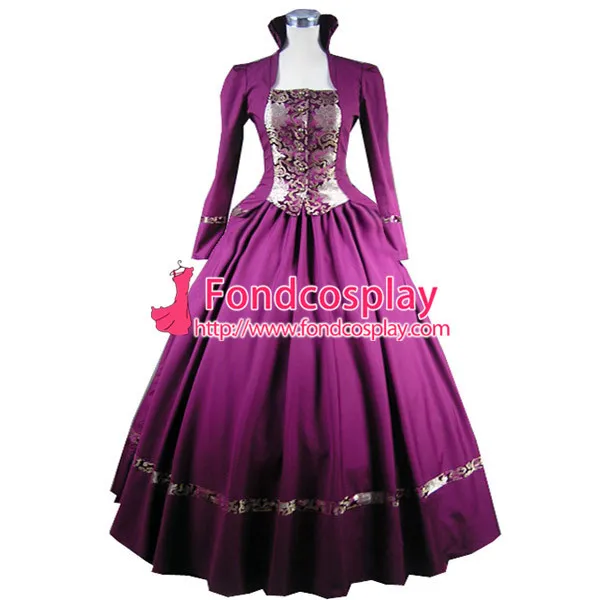 Gothic Lolita Punk Medieval Gown Violet Ball Long Evening Dress Coat Cosplay Costume Tailor-Made[CK1361]