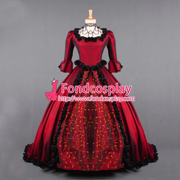 Victorian Rococo Medieval Gown Ball Dress Gothic Embroidered Tafetta Cosplay Costume Tailor-Made[G776]