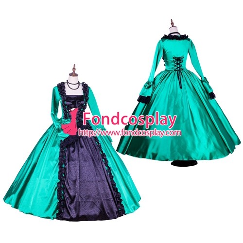 Victorian Rococo Gown Ball Dress Gothic Satin Costume Tailor-Made[G1770]