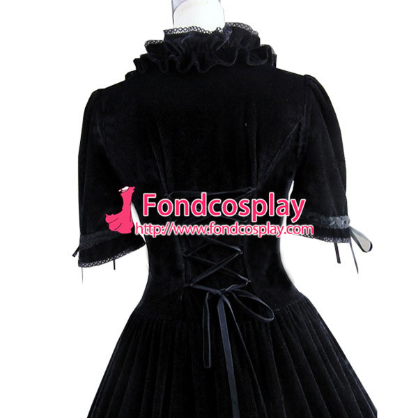 Gothic Lolita Punk Gown Ball Velvet Long Dress Evening Dress Final Fantasy Vii- Cloud Strife Cosplay Costume Tailor-Made[CK1384]
