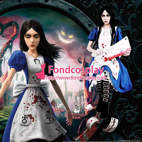Alice Madness Returns Cotton Maid Dress Game Cosplay Costume Custom-Made[G997]