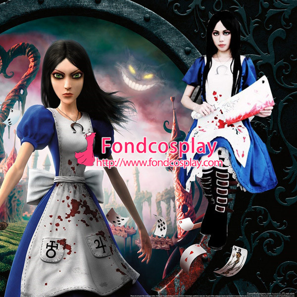 Alice Madness Returns Cotton Maid Dress Game Cosplay Costume Custom-Made[G997]
