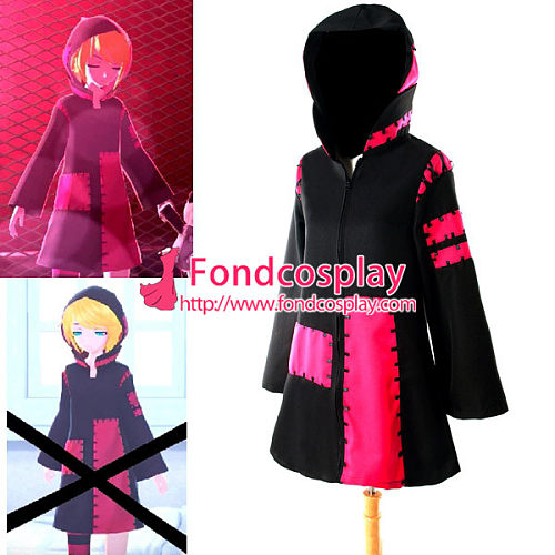 Black And Red Vocaloid 2 Kagamine Rin Jacket Coat Cosplay Costume Tailor-Made[G929]