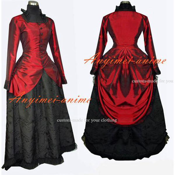 Elegant Gothic Punk Medieval Victorian Rococo Gown Dress Cosplay Costume Custom-Made[G564]