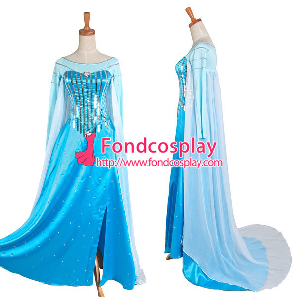 Princess Elsa Dress From For Girls Children Movie Cosplay Costume Custom-Made[G1225]