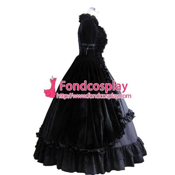 Gothic Lolita Punk Gown Ball Velvet Long Dress Evening Dress Final Fantasy Vii- Cloud Strife Cosplay Costume Tailor-Made[CK1384]