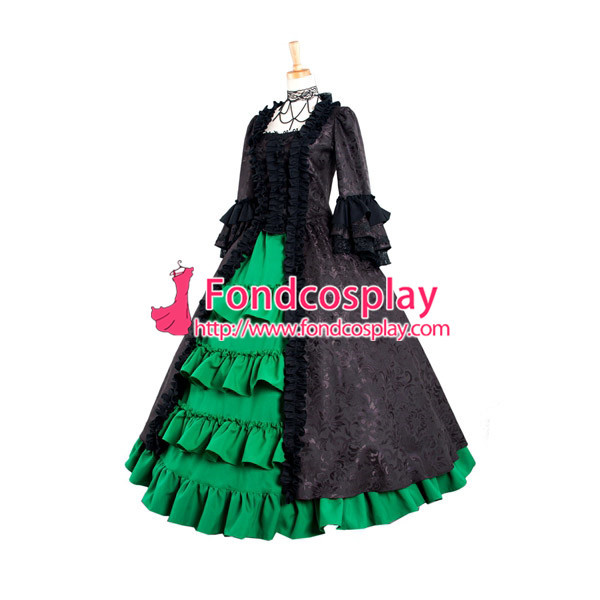 Victorian Rococo Medieval Gown Ball Gothic Evening Dress Cosplay Costume Custom-Made[G885]