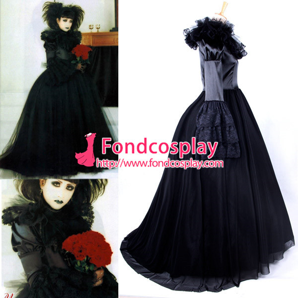 Visual J-Rock Balck Wedding Dress Gothic Punk Cosplay Costume Tailor-Made[CK420]