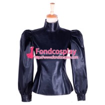 Fetish Gothic Faux Leather Blouse Shirt Cosplay Tailor-Made[G1759]