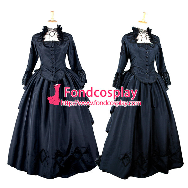 dark blue victorian dress