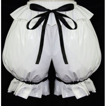 White Gothic Lolita Punk Bloomers Pvc Pants Have A Bowknot Cosplay Costume Custom-Made[G587]