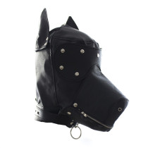 Pu Dog slave head Hood hoods Head bondage fully enclosed fun headgear masks adult sex game for couples sex product open mouth