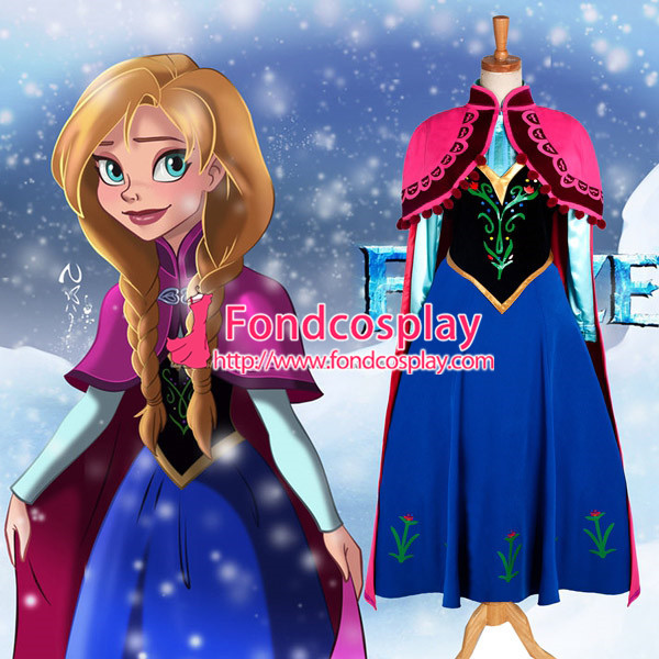 Princess Dress Anna Dress Movie Cosplay Costume Custom Made[G1224]
