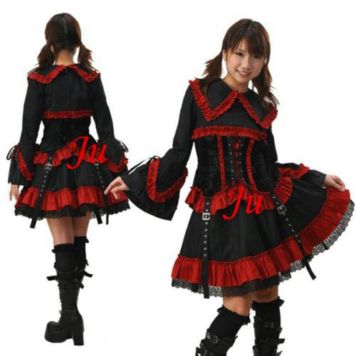 Gothic Lolita Punk Fashion Dress Outfit Cosplay Costume Tailor-Made[CK260]