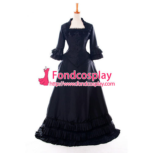 Victorian Rococo Medieval Gown Motion Trail Ball Outfit Gothic Punk Cosplay Costume Custom-Made[G909]