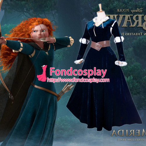 Cartoon Movie Brave Princess Merida Dress Cosplay Costume Custom-Made[G835]