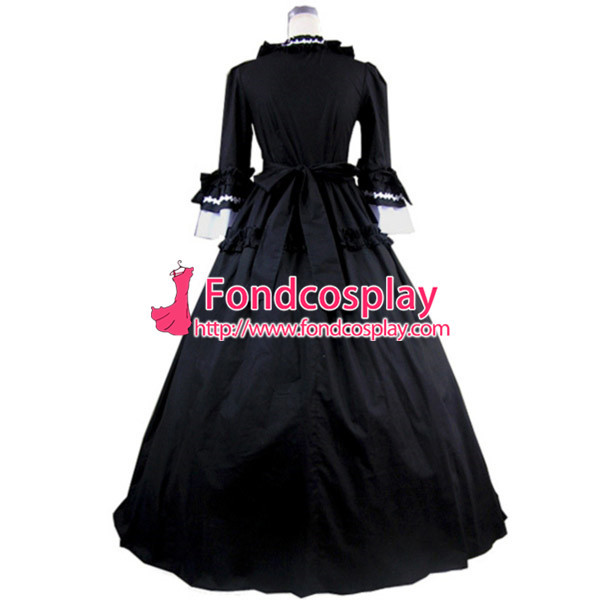 Gothic Lolita Punk Medieval Gown Black And White Ball Long Evening Dress Cosplay Costume Tailor-Made[CK1360]