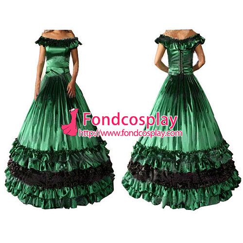 Gothic Lolita Punk Medieval Gown Green Ball Long Dress Evening Dress Tailor-Made[CK1438]