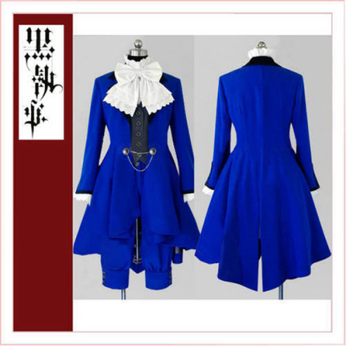 Black Butler Kuroshitsuji Ciel Phantomhive Women'S Blue Dress Cosplay Costume Tailor-Made[CK1353]