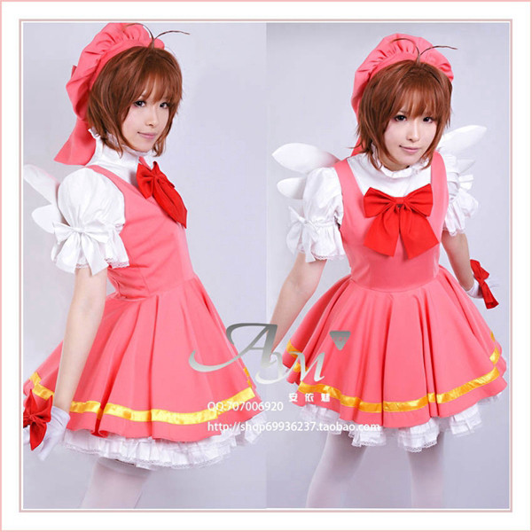 Cardcaptor Sakura Kinomoto Sakura Outfit Dress Cosplay Costume Tailor-Made[G405]