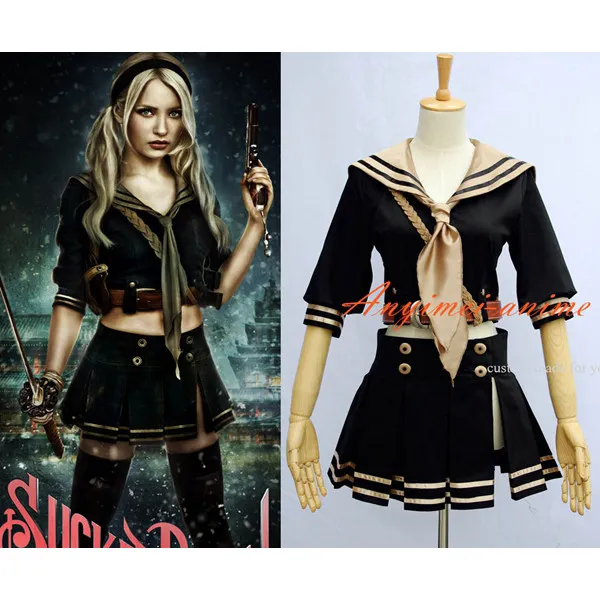 Sucker Punch Baby Doll Cotton School Uniform Movie Cosplay Costume Custom-Made[G589]