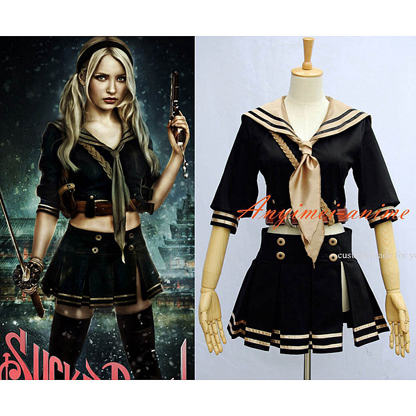 Sucker Punch Baby Doll Cotton School Uniform Movie Cosplay Costume Custom-Made[G589]