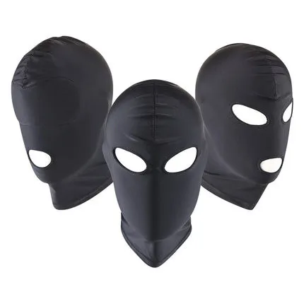 Fun games Black Piece Sexy Head Mask Slave Open Mouth SM Bondage Kinky