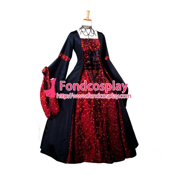 Elegant Gothic Ball Medieval Gown Long Sleeve Victorian Dress Cosplay Costume Custom-Made[G1052]
