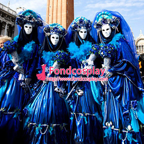 Halloween Carnival Of Venice Traditional Italian Clothing Mask Ball Gown Cosplay Costume Custom-Made[G949]
