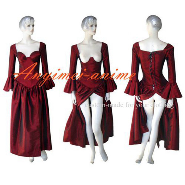 US 115.74 O Dress The Story Of O With Bra Red Tafetta Dress Cosplay Costume TailorMade[G231