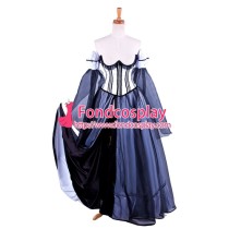 Black-White O Dress The Story Of O Breast Free Satin Chiffon Tailor-Made[G1485]