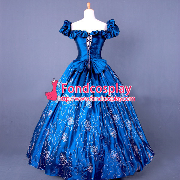 Victorian Rococo Medieval Gown Ball Gothic Embroidered Tafetta Dress Cosplay Costume Tailor-Made[G830]