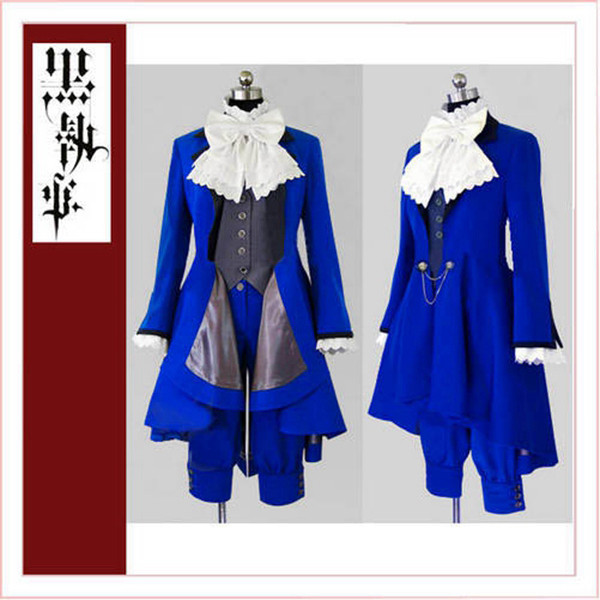 Black Butler Kuroshitsuji Ciel Phantomhive Women'S Blue Dress Cosplay Costume Tailor-Made[CK1353]