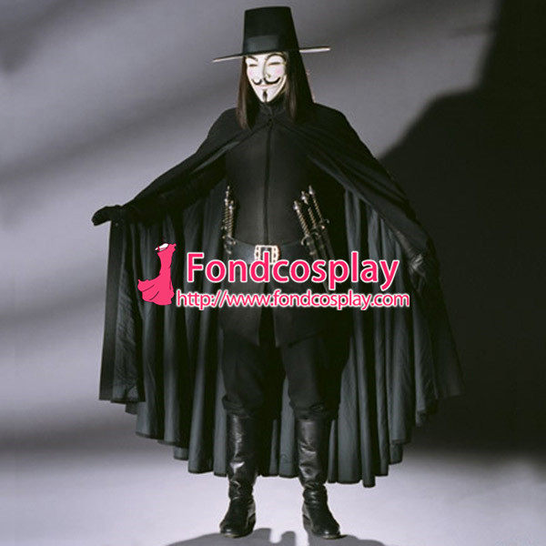 US$  - V For Vendetta Ugo Weaving V Cape Clown Cosplay Costume  Tailor-Made[CK1446] 