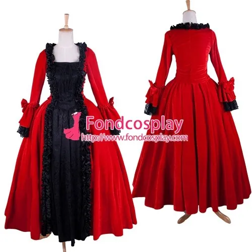 Victorian Rococo Medieval Gown Ball Dress Gothic Punk Velvet Dress Cosplay Costume Tailor-Made[G1355]