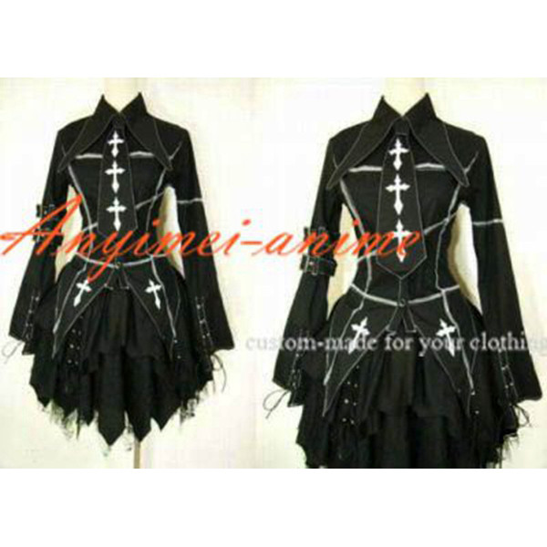Gothic Lolita Punk Fashion Black Jacket Coat Dress Cosplay Costume Tailor-Made[CK1140]