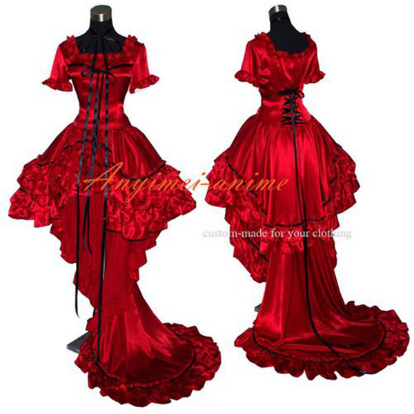 Red Satin Chobits Chii Dress Cosplay Costume Tailor-Made[G308]