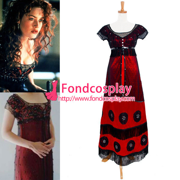 Titanic Rose Dewitt Bukater Dress Movie Cosplay Costume Custom-Made[G874]