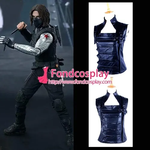 Captain America The Winter Soldier James Jacket Coat Outfit Vest Cosplay Costume Tailor-Made[G1342]