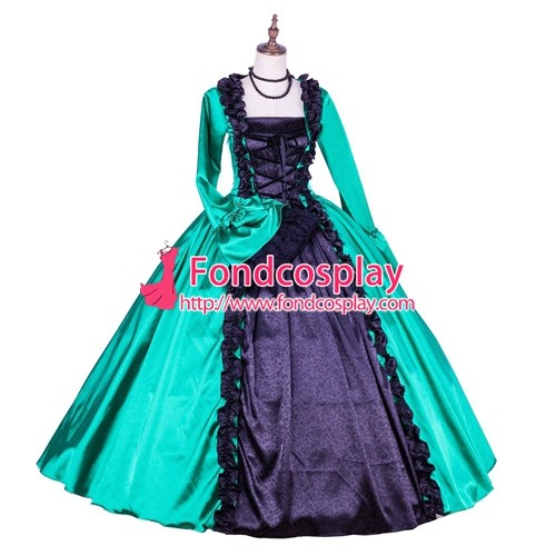 Victorian Rococo Gown Ball Dress Gothic Satin Costume Tailor-Made[G1770]