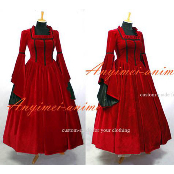 Victorian Rococo Gown Ball Costume Gothic Punk Velvet Costume Tailor-Made[G640]